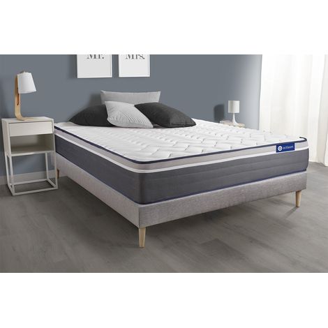 Ensemble matelas ACTIFLEX PLUS 180x200 Ressorts ensachés+Mémoire de forme Maxi épaisseur 7zones confort + sommier KIT gris (1/5)