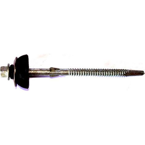 Vis autoperceuse Tête hexagonale TH 6.3X105 Rondelle Forte tenue à la corrosion Acier galvanisé à chaud-30 pièces