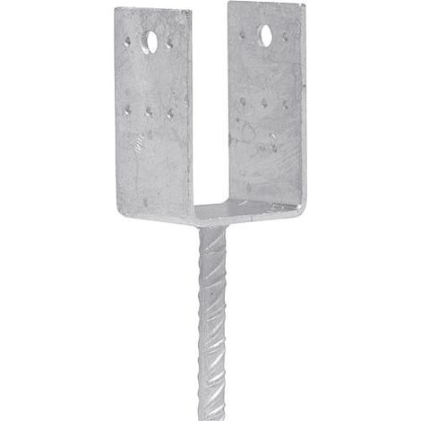 Sabot d'appui D D 90 x 90 avec barre a rainure 20 mm galvanise a chaud (tzn)