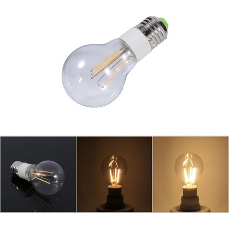 [Ampoule LED Filament] [XX] [E27] [Lumière blanche douce] Ampoule LED filament E27 12V COB à 360°, non dimmable, 3W (blanc douce, aluminium/PC, 6cm diamètre, 10.5cm hauteur)