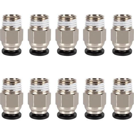 PC4-M10 Connecteur, Connecteur Pneumatique PC4-M10, Raccord Pneumatique pour Tubes PTFE, Connecteur Pneumatique Droit PC4-M10, PC4-M10 Connecteur de Tube Droit Pneumatique pour Imprimante 3D,1 (1/5)