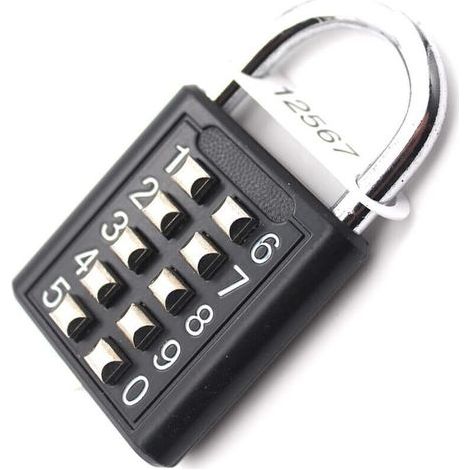 Cadenas À Combinaison - 10 Chiffres - Métal Étanche - Pour Unités De Stockage Garage Remorque - Noir - 1 Pièce (1/5)