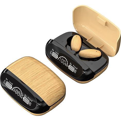 Écouteurs Bluetooth sans fil Casque Bluetooth 5.2 vintage en bois Son stéréo HiFi HD Réduction intelligente du bruit lors des appels Faible latence Étanchéité IPX6 pour le jeu, le travail et le s (1/5)