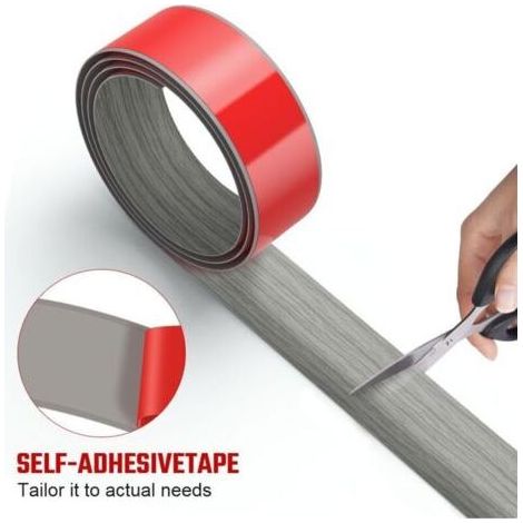 Barre de Seuil Autoadhésive, 1M x 4CM Plinthe Souple Autoadhésive, Lino Sol Rouleau, Barres de Transition de Seuil, Bande décorative en PVC pour Couvrir Les Espaces Entre Les Sols en Bois (1/5)