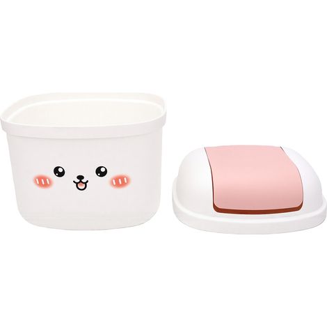 Poubelle mignonne, petite poubelle de bureau avec couvercle, pour bureau, chambre à coucher, vanité (1/5)
