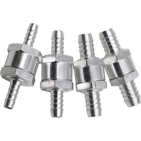4 Pièces Clapet Anti-Retour Carburant, Clapet Anti-Retour En Aluminium, Clapet Anti-Retour Carburant Unidirectionnel Pour Carburateur Et Côté Basse Pression Des Systèmes De Carburant (4 Taille) (1/4)