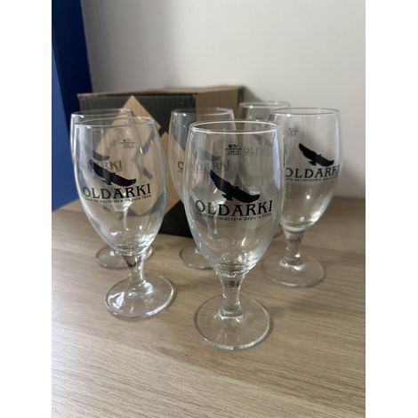 Lot de 6 verres à bière Oldarki Basque - 25 cl - Décor noir - Neufs
