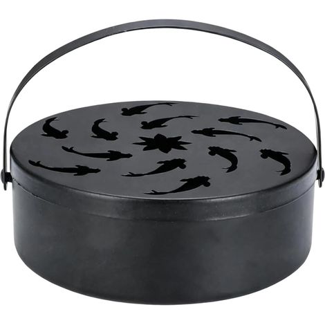 Support Pour Encens En Métal Rond Résistant à la Chaleur de Style Rétro Brûle-encens en de Fer Pour Maison Chambre Jardin Camping Branches Et Crochets (1/5)