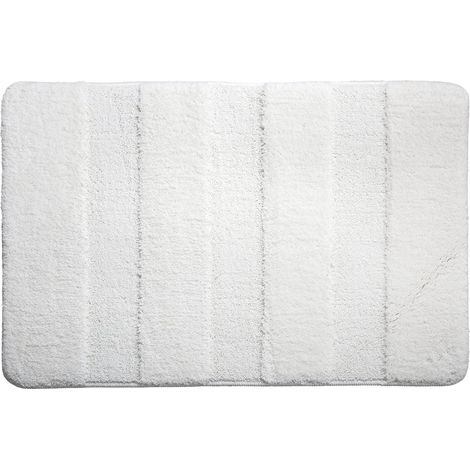 Tapis de salle de bain SERENITY 60x90cm antidérapant, polyester, blanc (1/2)