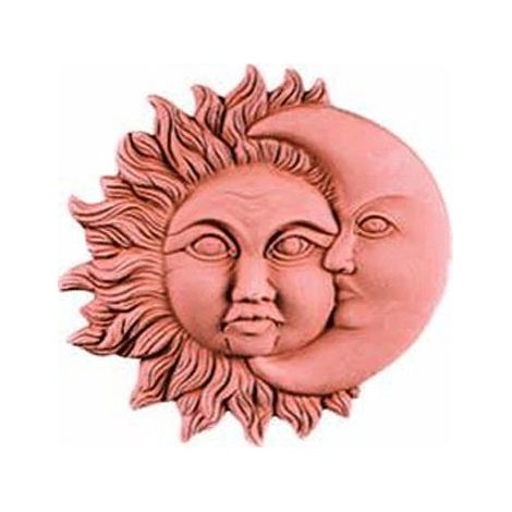 DECORAZIONE ECLISSI RIFINITA A MANO 18 CM IN TERRACOTTA