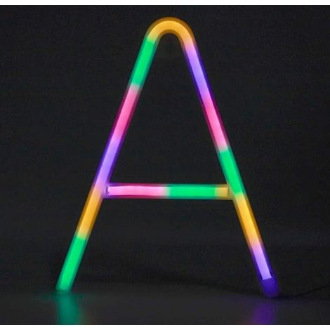 Luminaire Néon Lettre LED - Alimentation Piles AA ou USB - Couleur Bleue - Décoration Murale Chambre Enfant - 1 Pièce (1/5)