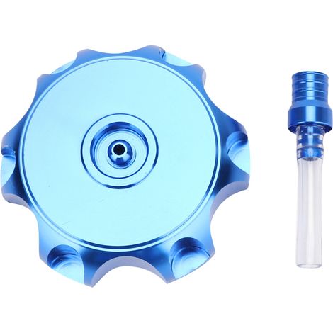 Bouchon de réservoir essence moto CNC aluminium bleu pour 50cc-160cc pit bike dirt cross (1/3)