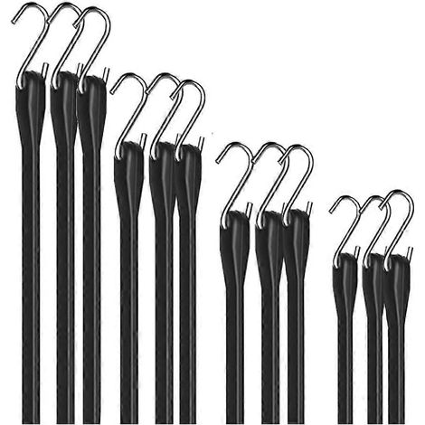 Hochleistungsfähige elastische Gummiseile für den Außeneinsatz, 25, 38, 53 und 79 cm (10, 15, 21 und 31 Zoll) lange elastische Gurte zum Beladen, für Planen und LKWs (12er-Packung). (1/5)
