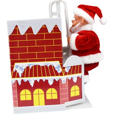 Jouet de Noël électrique exquis, chantant et dansant, ambiance festive, amusant et adorable décoration de Noël pour enfants et personnes âgées, grimpant à la cheminée (1/5)