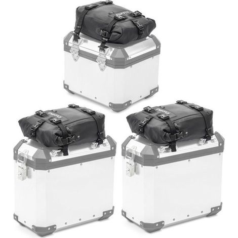 Set 3x Sacoche de couvercle pour valises laterales aluminium / top case KH1