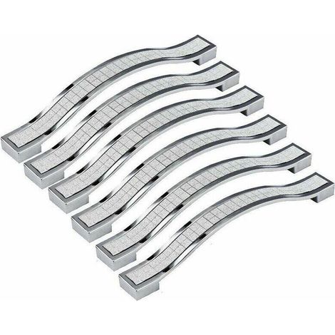 Stück 128 mm Kristall-Türgriffe, Dekoration, Türknöpfe, Möbelknöpfe für Möbel, Schubladen, Schränke, Mülleimer, Kleiderschränke, Silber (1/4)