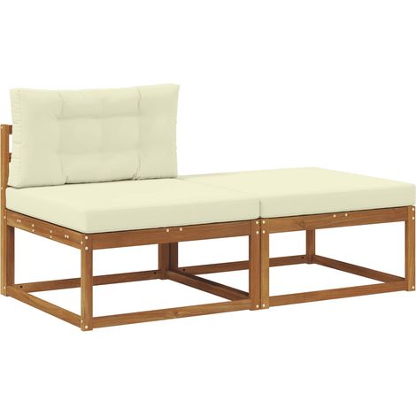 Sectional Sofa Units with Cushion 2 Piece Natural vidaXL
