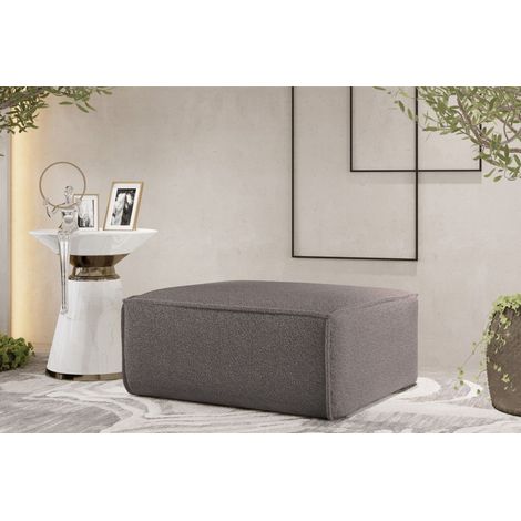 Polsterhocker Designerhocker CELES PREMIUM 85x85 cm Stoff Ascot Bukla Taupe (1/3)