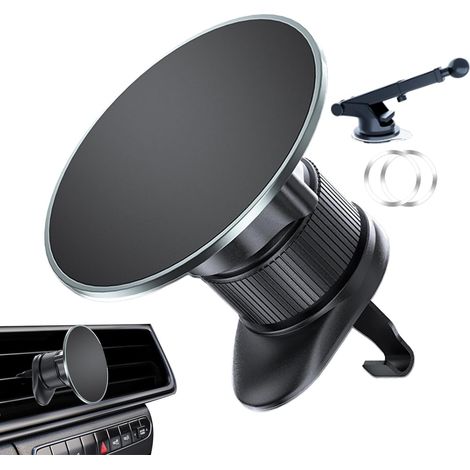 Support de téléphone portable réglable pour grille d'aération de voiture, support de navigation dans le véhicule, support de téléphone magnétique rotatif à 360 degrés, support de voiture portable (1/5)