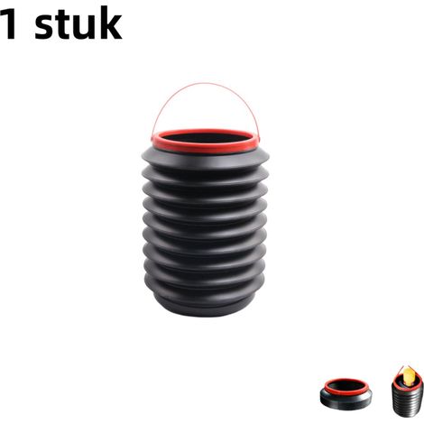 Poubelle pliable télescopique multifonctionnelle 4 L portable sans couvercle pour cuisine salle de bain camping et autres usages quotidiens couleur noire et rouge (1/5)