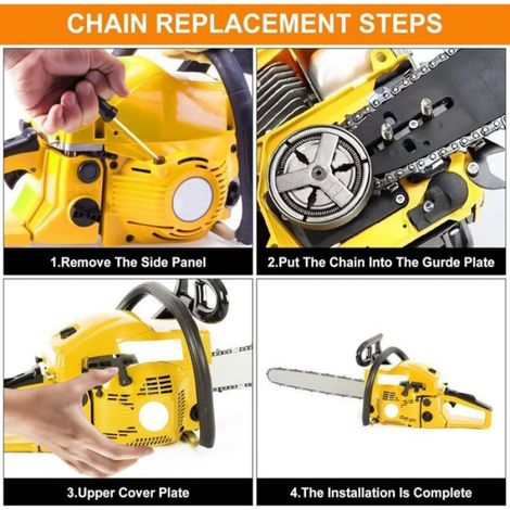 Chaîne de tronçonneuse - - Lot de 2 - 3/8" LP - Rail de 35 cm - 14 pouces - 52 maillons - Calibre 0,050" (1,3 mm) (1/4)