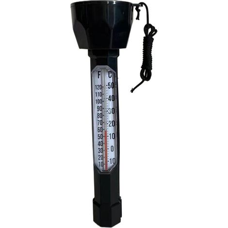 Thermomètre Flottant pour Piscine – Rond et Noir à Lecture Facile – Échelle de Température Claire et Précise – Flotteur Étanche et Résistant aux UV – Idéal pour Piscine, Spa, Jacuzzi et Baignade en Ex (1/3)