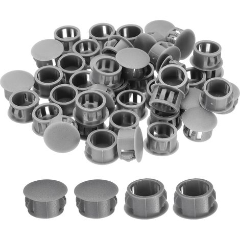 50Pcs Bouchons De Trou Gris 15mm / 0.59" Bouchon en Plastique (1/5)