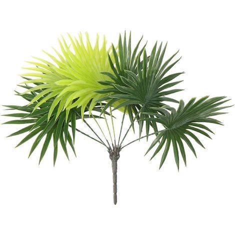 Künstliche Palmenblätter aus Kunststoff, grün und gelb, für Blumendekorationen und Gestecke (Bonsai-Materialien). – 40 x 30 cm – Grün und Gelb (1/4)