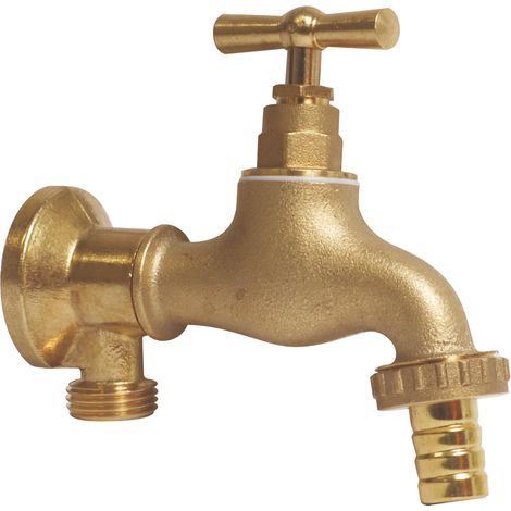 Somatherm For You – Robinet extérieur orientable 15/21-20/27 laiton brut – Mâle 1/2" – Sortie 3/4" – Joint torique EPDM pour étanchéité
