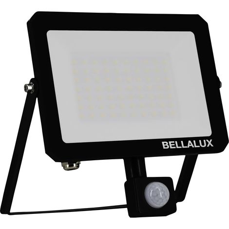 Projecteur LED BELLALUX, 50W, 4000K, 4500lm, blanc neutre, IP65, avec détecteur de mouvement, noir (1/2)