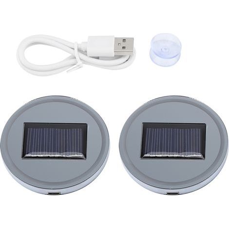 2 pcs Solaire LED Tasse Pad Titulaire RVB 7 Couleurs Lumières USB Voiture Bouteille Tapis De Fond (1/5)