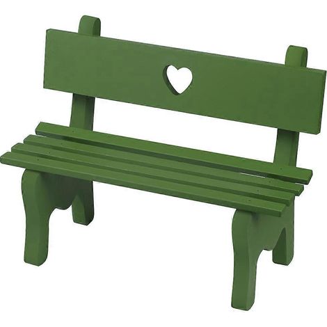 VOSAREA Mini banc de jardin décoratif en bois, chaise de porche, ornement miniature pour accessoires de photomaton et décoration intérieure (vert)-Green