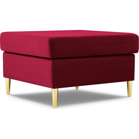 Pouf en velours rouge (1/4)