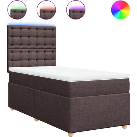 Maison Exclusive - Giroletto a Molle con Materasso Marrone Scuro 80x200 cm Tessuto