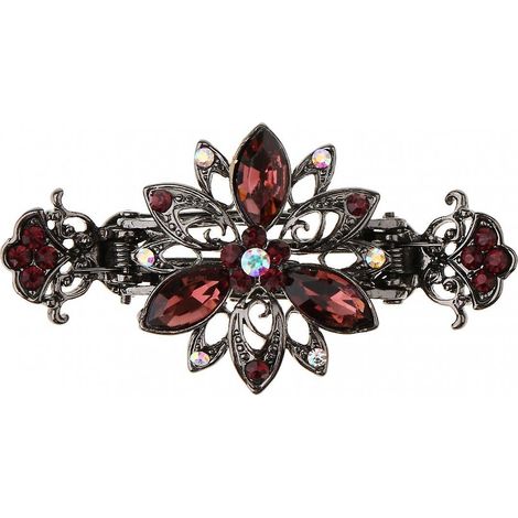 Vintage Kristallblumen-Haarspangen, Haarschmuck für Mädchen, Blau (1/5)