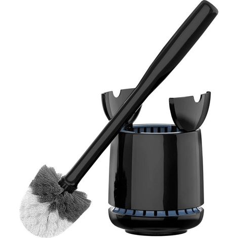 Brosse Toilettes WC, Brosse WC et Support Premium avec Couvercle Automatique, Balayette WC Nettoyage Cuvette, Noir (1/3)