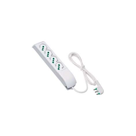 MULTIPRESA 4 POSTI BIPASSO + SCHUKO  bianco 410110    FANTON