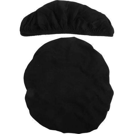 Polyester Toilet Seat and Tank Cover Black 2 Pieces Bathroom (1/5)