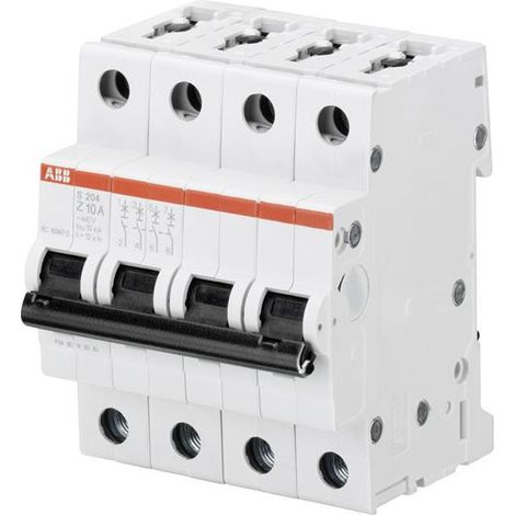 Disjoncteur S204 4P 16A Courbe Z Raccordement à vis - 10KA (4Modules) 2CDS254001R0468 ABB 353513