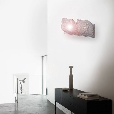 Wandleuchte Selvino, Metallapplikation, Silber
