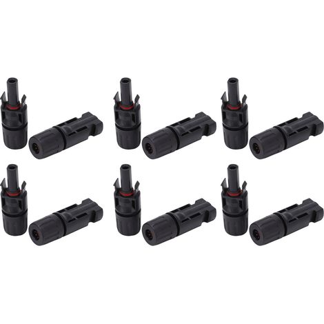 Lot de 12 connecteurs solaires PV IP67 avec broches cuivre étamé mâle femelle, kit raccord panneau photovoltaïque industriel 1000V 30A (1/5)