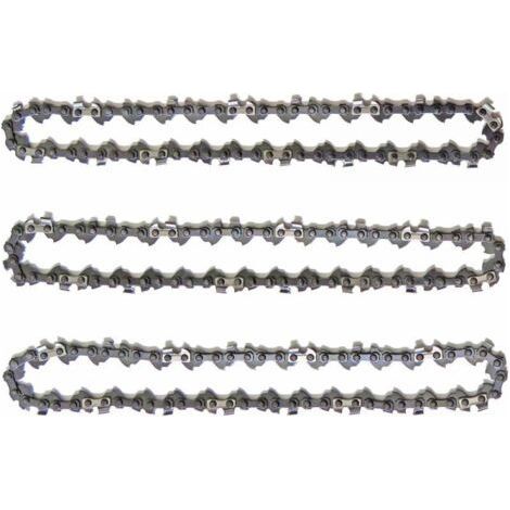 Lot de 3 chaînes d'élagueuse sur perche 10' (25 cm) – 40 maillons d'entraînement – Faible rebond pour tronçonneuses jusqu'à 42 cc (1/4)