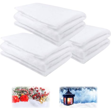 Lot de 3 rouleaux de couverture de neige artificielle pour sapin de Noël - 90 x 243 cm - Blanc (1/5)