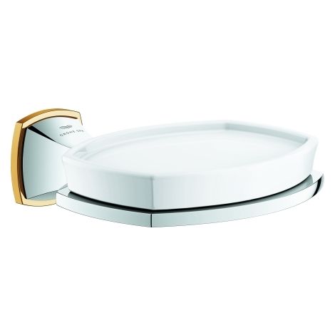 Grohe Halter Grandera mit Keramik-Seifenschale, chrom/gold (1/4)