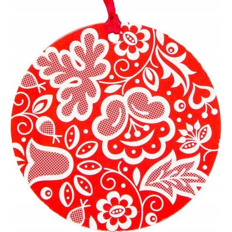 Weihnachtsbaum-Anhänger – roter Kujawy-Kreis