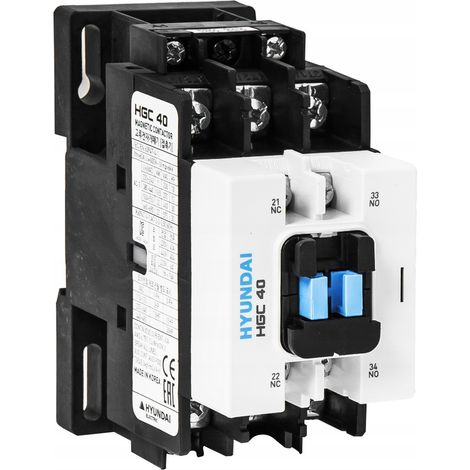 HYUNDAI - CONTATTORE HGC 40A AC3/440V, 3P + 1NO1NC, 230V 50HZ / 250V 60HZ, AC1-60A, EU AC690V,
