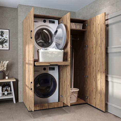 Roomart DORA-I Waschmaschinen-Überbauschrank 130, Eiche