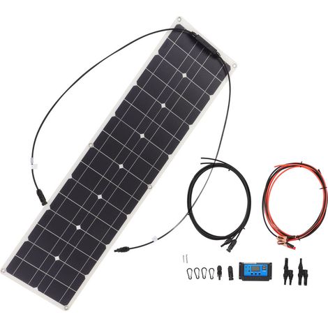 Kit panneau solaire 50W monocristallin surface PET pour bateau, camping-car, lampadaire. (1/5)