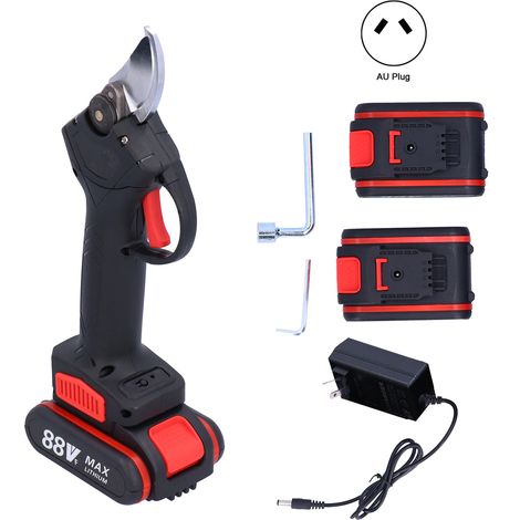 Sécateur électrique professionnel sans fil, coupe-branches avec coffret de rangement, prise AU 100-240V, outil de jardinage puissant pour élagage, tailleuse à batterie rechargeable, cisaille à main er (1/4)