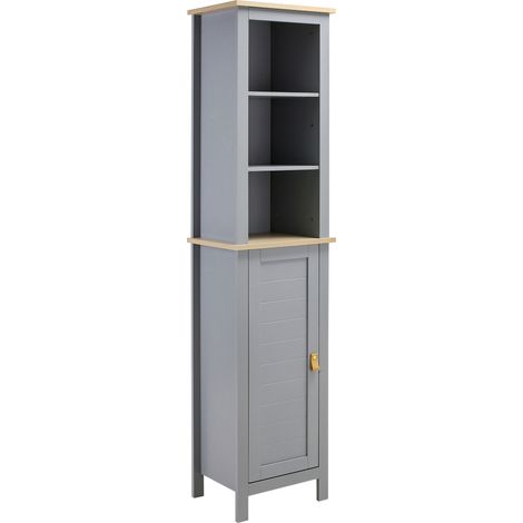 Armoire, réglable, gris, 39 × 30 × 168 cm, MDF, 18,5 kg (1/5)